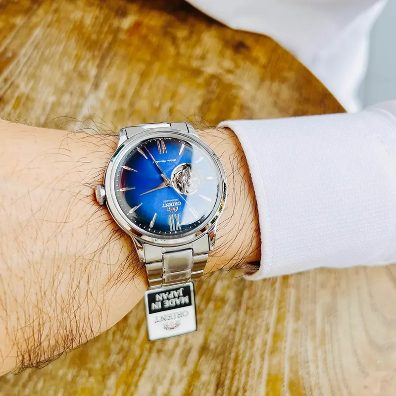 Orient bambino open heart blue best sale